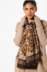 Project Eve Floral Printed Silk Scarf