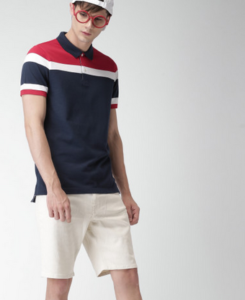 Tommy HIlfiger Navy & Red Colourblocked Polo