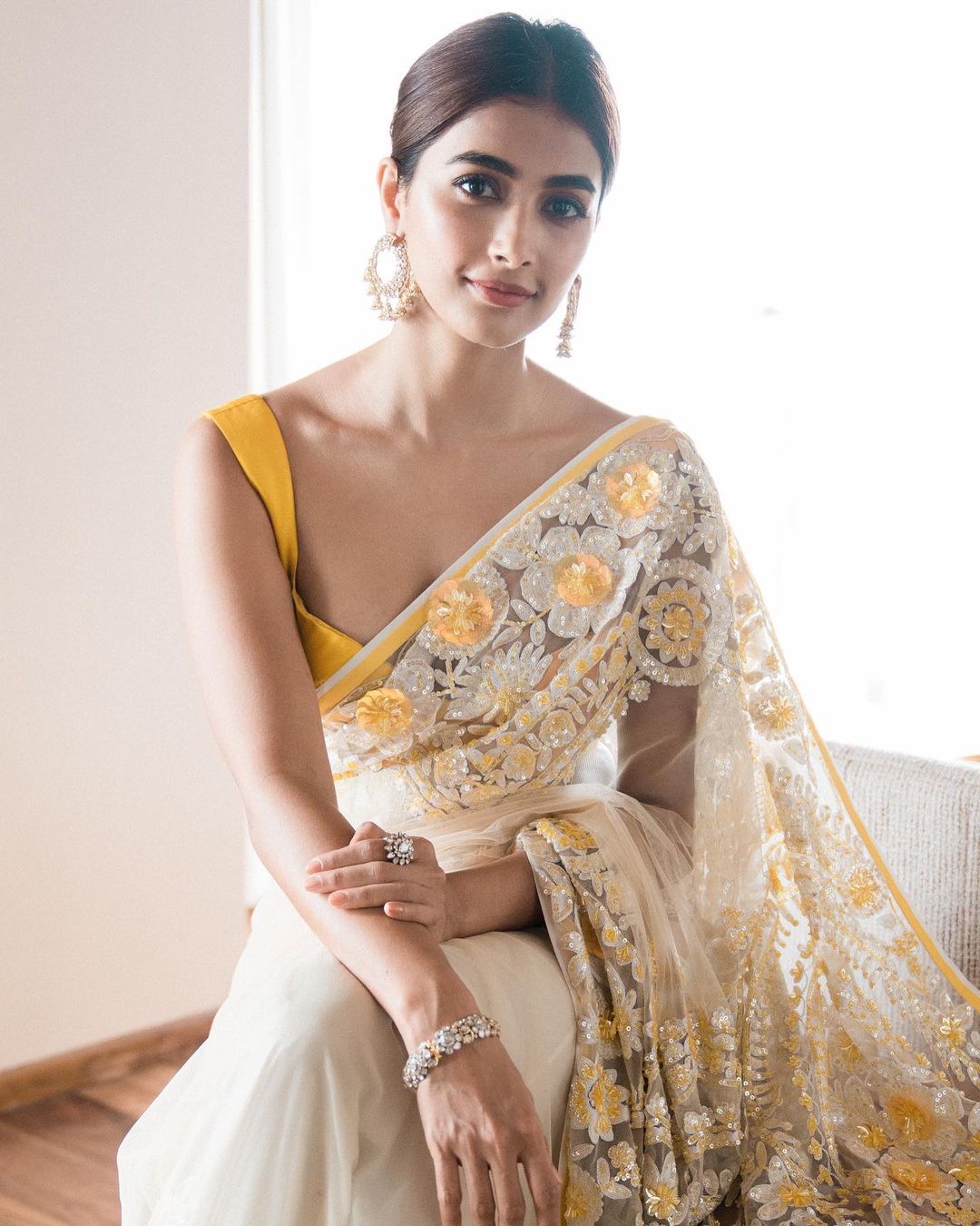 pooja Hegde's Diwali look in saree
