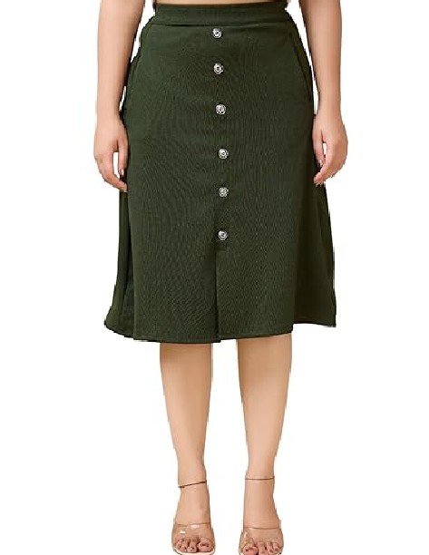 A-Line olive skirt