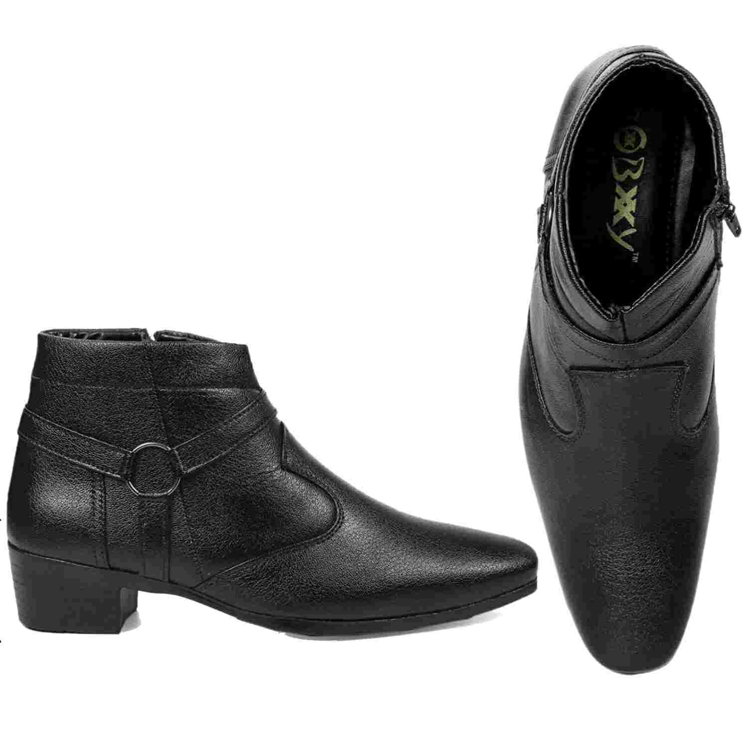 Faux Leather Formal & Strap Buckle Ankle Boots 