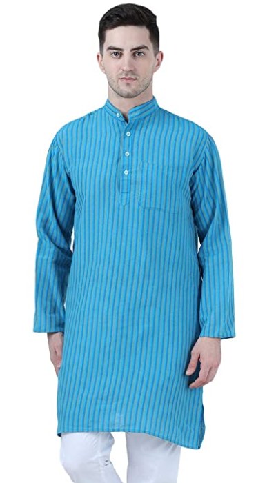 Buy Biscuit Plain Cotton Kurta With Embroidered Collar Online @Manyavar -  Kurta Pajama for Men