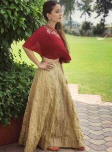 Oceanthakur in A line lehenga