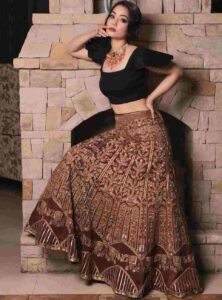 Oceanthakur in A line lehenga