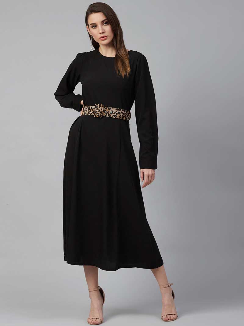 Women-Black-Solid-Maxi-Dress